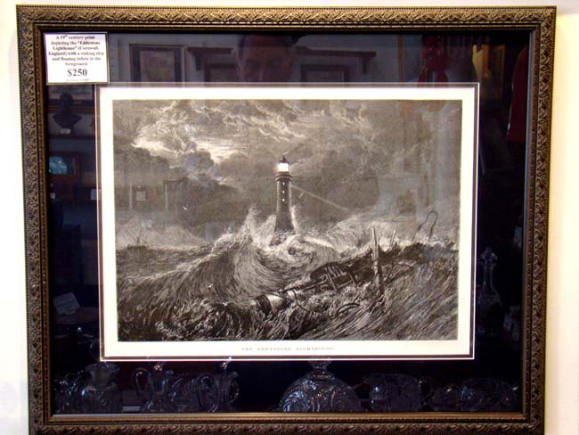 A late 19th century print depicting the "Eddystone Lighthouse" (Cornwall, England) — image 3